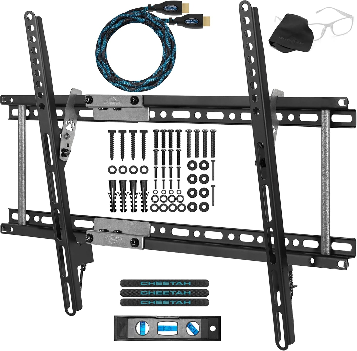 (B-STOCK) Cheetah APTMM2B TV Wall Mount for 20-80" TVs (some up to 90”) up to VESA 600 and 165lbs