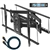 Cheetah Mounts APDAM2B Dual Articulating Arm (20? Extension) TV Wall Mount Bracket for 32-65? TVs (many up to 75? or more) up to VESA 600 and 165lbs, including a Twisted Veins 10? HDMI Cable and a 6? 3-Axis Magnetic Bubble Level